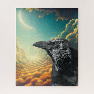 Puzzle Imaginaire Lune Corbeau noir
