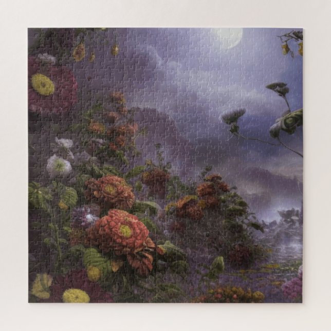 Puzzle Imaginaire Lune Magique Jardin Paysage (Vertical)
