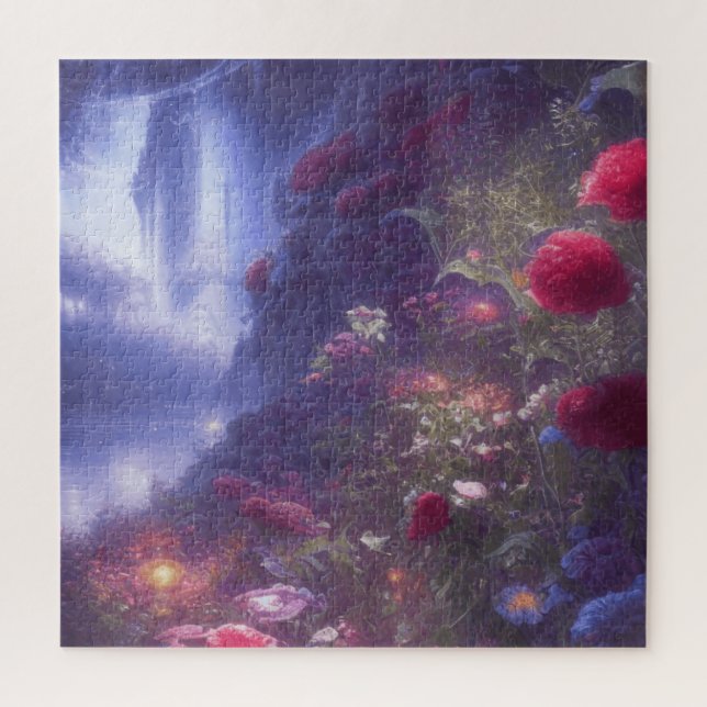 Puzzle Imaginaire Misty Rainy Magical Garden River Paysag (Vertical)