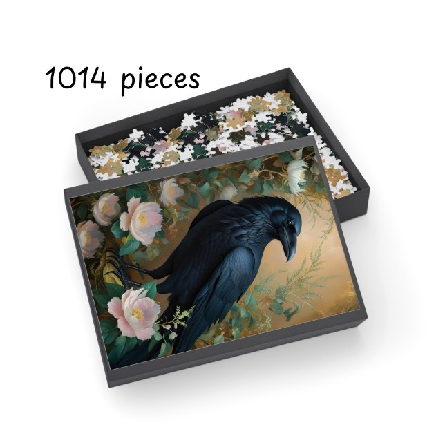 Puzzle Imaginaire Raven & Bloom - Art gothique enchanté (Fantasy Raven & Bloom – Enchanted Gothic Art Jigsaw Puzzle)