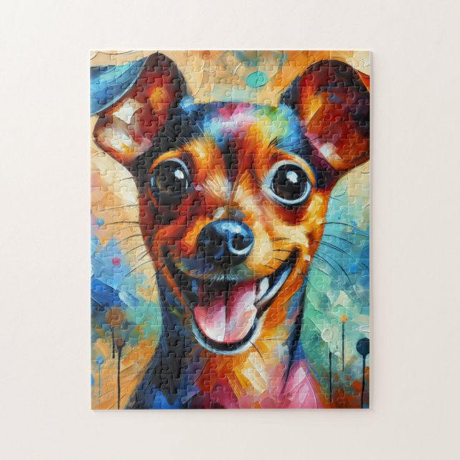 Puzzle Impression acrylique de chien Pinscher nain (Vertical)