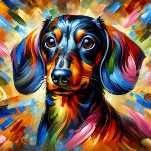 Puzzle Impression acrylique de teckel   Coloré   Vibrant