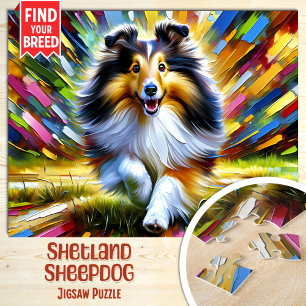 Puzzle Impression d'art acrylique portrait de chien Shetl