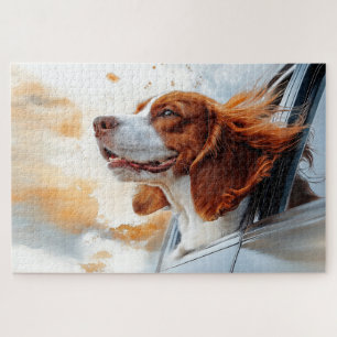 Puzzle Impression d'art de chien joyeux dans le vent