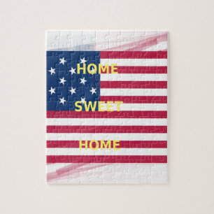 Puzzle Impression d'art "Home Sweet Home" Drapeau USA