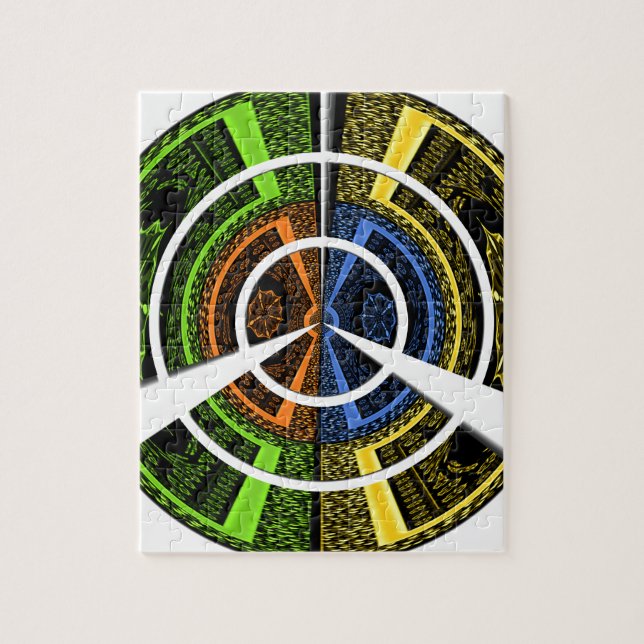 Puzzle Impression d'art radial coloré (Vertical)