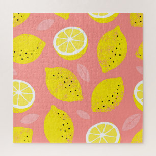 Puzzle Impression de citron, motif d'été brillant et tran
