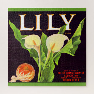 Puzzle Impression étiquette de caisses orange Lily 1930
