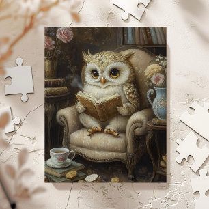 Puzzle Imprimé d'art lisant de la chouette fantaisiste