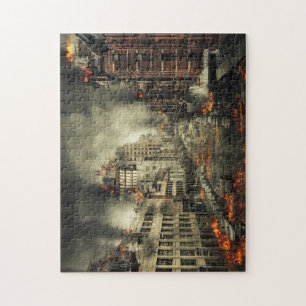Puzzle Incendie de la ville en catastrophe