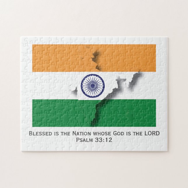 Puzzle INDE | Blessed Nation | DRAPEAU INDIEN (Horizontal)