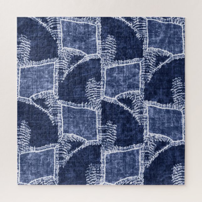 Puzzle Indigo Patchwork : Texturé Checked Elegance (Vertical)