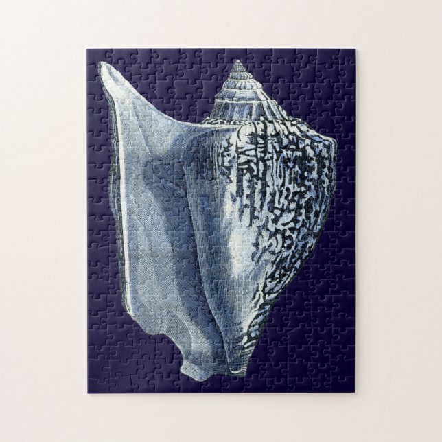 Puzzle Indigo Shells I (Vertical)