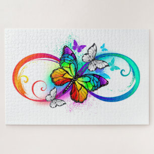 Puzzle Infini lumineux avec papillon arc-en-ciel