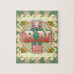Puzzle Infirmière Singe Chaussette RN