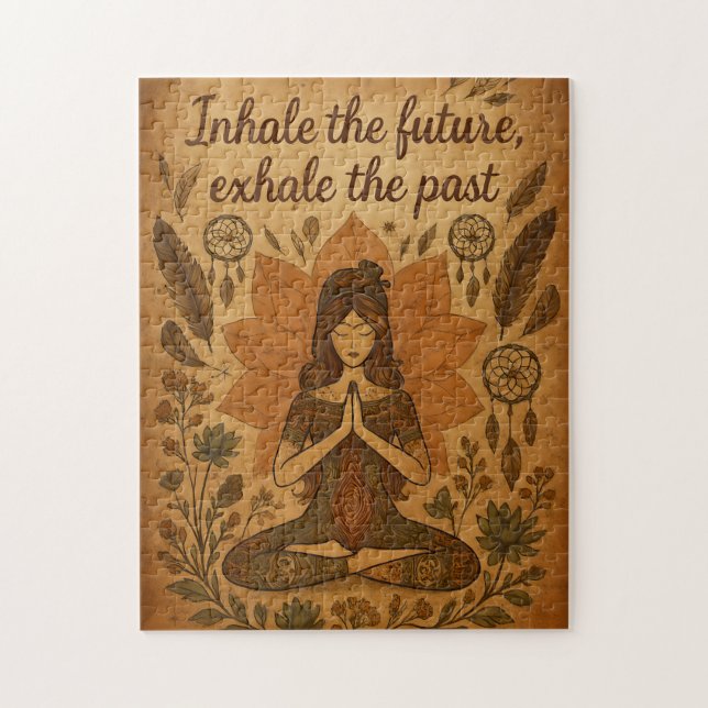 Puzzle 🧩 Inhale the Future, Exhale the Past – Boho Yoga  (Vertical)