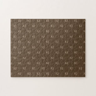 Puzzle Initiales Brown et beige Motif