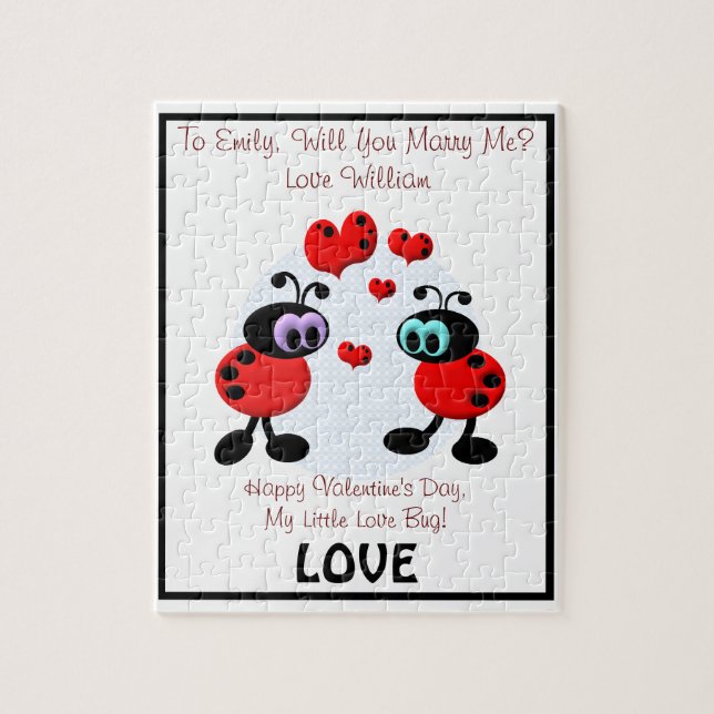 Puzzle Insectes d'amour de proposition de mariage (Vertical)