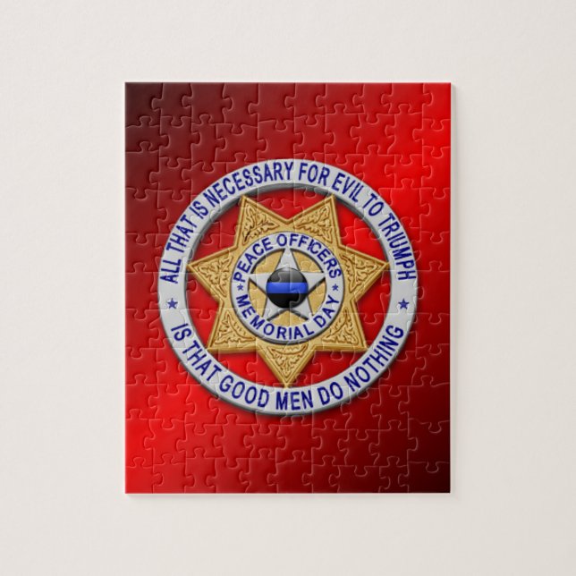 Puzzle Insigne d'étoile de ligne bleue mince (Vertical)
