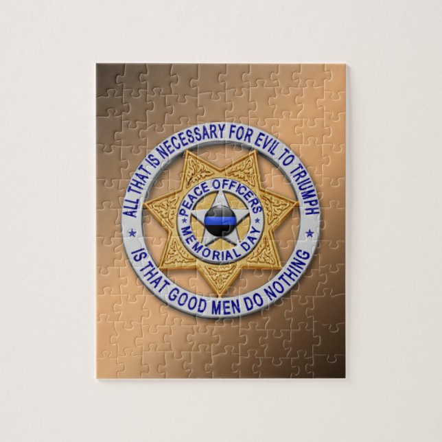 Puzzle Insigne d'étoile de ligne bleue mince (Vertical)