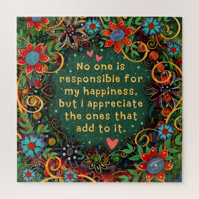 Puzzle Inspirer le bonheur Apprécier la florale verte (Vertical)