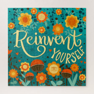 Puzzle Inspirer Réinventer Vous-Même Turquoise Floral