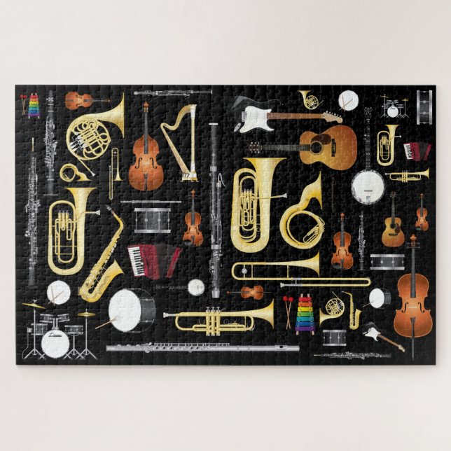 Puzzle Instruments de musique Collage Musicien Cadeau (Horizontal)
