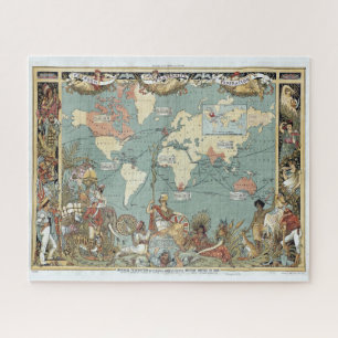 Puzzle Intéressante carte du monde de l'Empire britanniqu