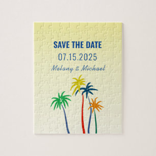 Puzzle Invitation de mariage tropical à conserver pour la