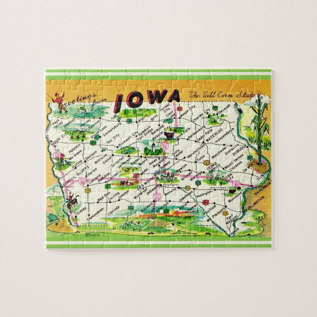 Puzzle Iowa Map (Horizontal)