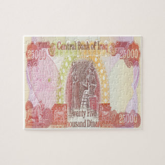 Puzzle Irak 25 000 Dinar Note argent