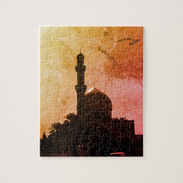 Puzzle Irak ancien Bagdad mosquée taxis (Vertical)