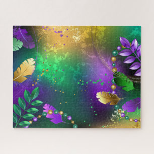 Puzzle Iridescente mardi gras arrière - plan avec perles