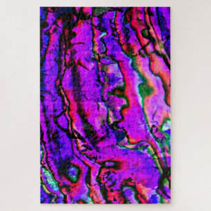 Puzzle Iridescente Métallique Marbré Bleu Vert Violet Ros