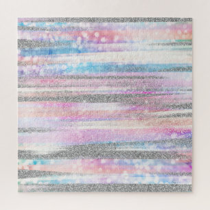Puzzle Iridescente moderne et Parties scintillant argenté