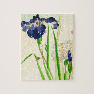 Puzzle Iris bleu - estampe aquarelle japonaise