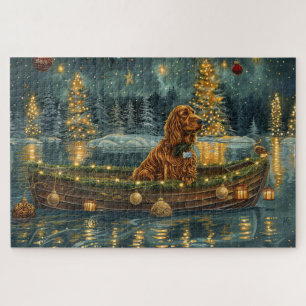 Puzzle Irish Red Setter Christmas Festive Voyage