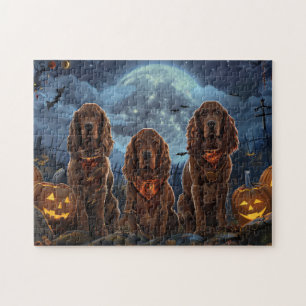 Puzzle Irish Red Setter Halloween Éffrayant