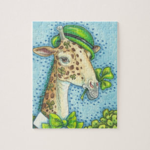 PUZZLE IRLANDAIS de GIRAFE et de SHAMROCKS du jour