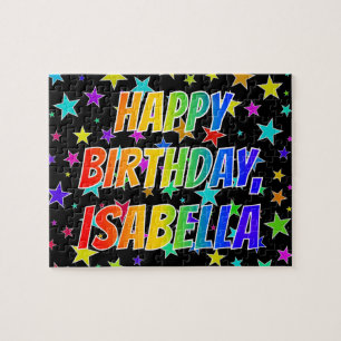 Puzzle "ISABELLA" Prénom, amusant "HEUREUX ANNIVERSAIRE"