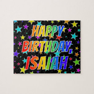 Puzzle "ISAIAH" First Name, Fun "HAPPY BIRTHDAY"