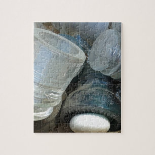 Puzzle Isolateurs en verre vintage et une poignée de port