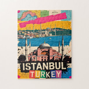 Puzzle Istanbul Turquie Sainte-Sophie Art Pop Rétro Voyag