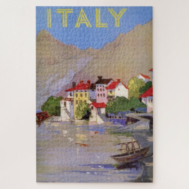 Puzzle Italie vintage Illustration de voyage (Vertical)