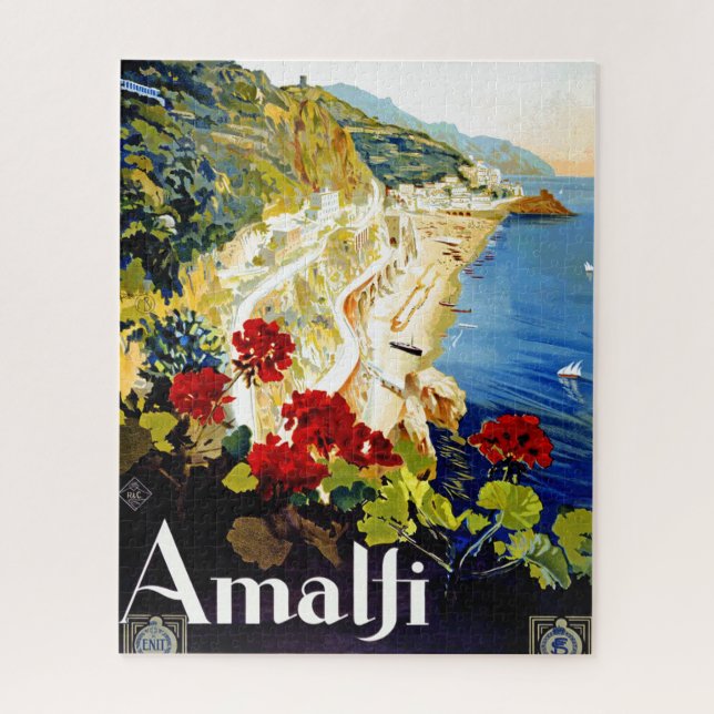 Puzzle Italie vintage Illustration de voyage (Vertical)