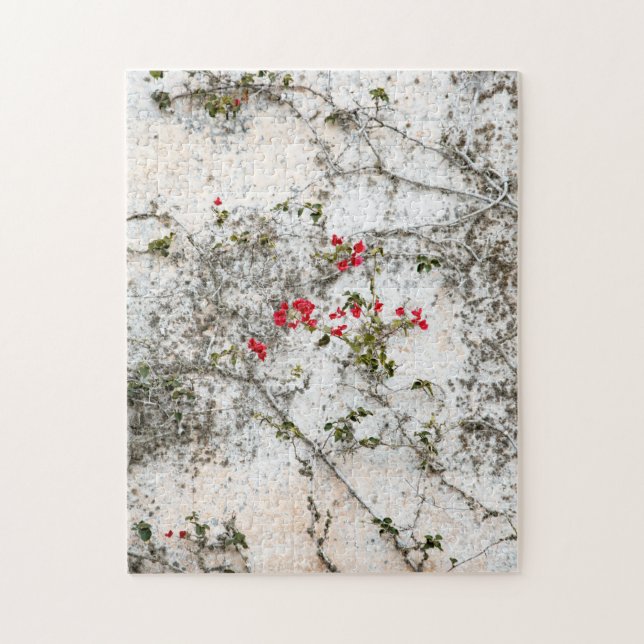 Puzzle Ivy rouge à mur blanc (Vertical)