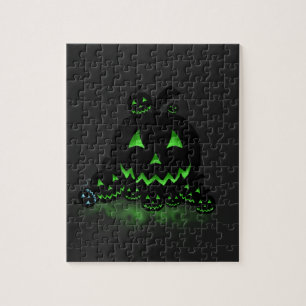 Puzzle Jack O Lanternes d'Halloween noir et vert