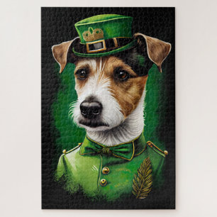 Puzzle Jack Russell Chien en robe de fête St. Patrick
