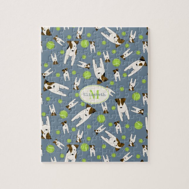Puzzle Jack Russell et balles de tennis mignonette chien  (Vertical)
