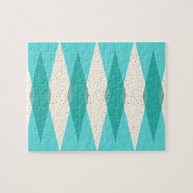 Puzzle Jacquard moderne du milieu du siècle (Horizontal)